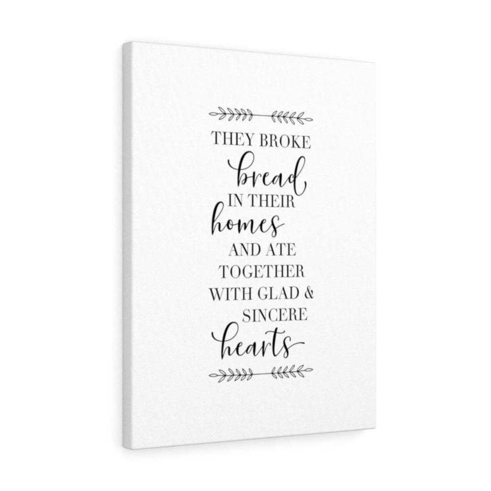 Scripture Sign  Together with Glad & Sincere Bible Verse Canvas Christian Wall